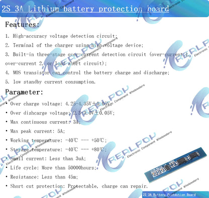 2S 2A 3A 4A 5A 8A 10A 13A 20A 7.4V 8.4V Li-ion 18650 Lithium battery protection board / BMS board Standard / Balance
