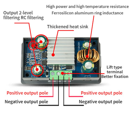 Módulo Convertidor Buck-Boost SK35H CC/CV 0.6-30V 4A Fuente Laboratorio Ajustable DC-DC