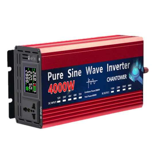 Inversor Onda Pura DC 12V/24V a AC 110V/220V (2000W-5000W) Convertidor Voltaje Portátil Auto/Solar