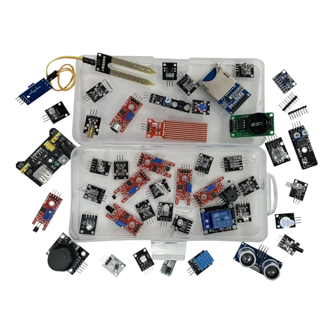 Kit Inicio Módulos Sensores (45 en 1, 16 Tipos) con Caja para Arduino/Raspberry Pi/UNO R3/MEGA2560 (Superior a 37 en 1)