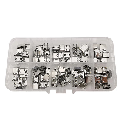 Conector Socket Carga USB Hembra Tipo C (6 Pines/16 Pines) para Soldadura PCB DIY Reparación Adaptador Jack (Caja 100 Unidades)