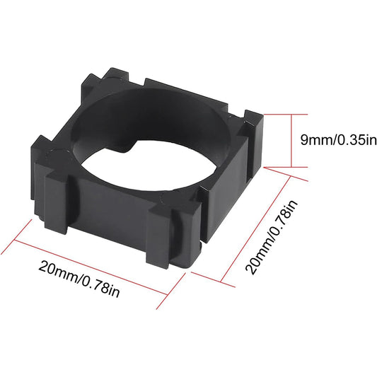 Soporte Plástico Batería Litio 18650 (Pack Bracket Cilíndrico, Espaciador Celda) para Montaje Fijo DIY (100 Unidades)