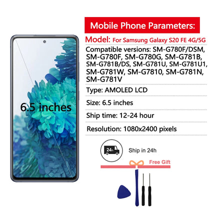 Pantalla AMOLED para Samsung Galaxy S20 FE 4G/5G pantalla LCD montaje de pantalla táctil para Samsung S20 FE G780 G781 reemplazo de pantalla