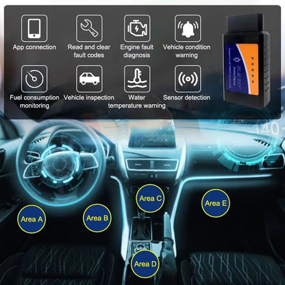 Scanner Diagnóstico Auto ELM327 V2.1 OBD2 Bluetooth Lector Códigos Detector Fallos Automotriz para Android/iOS