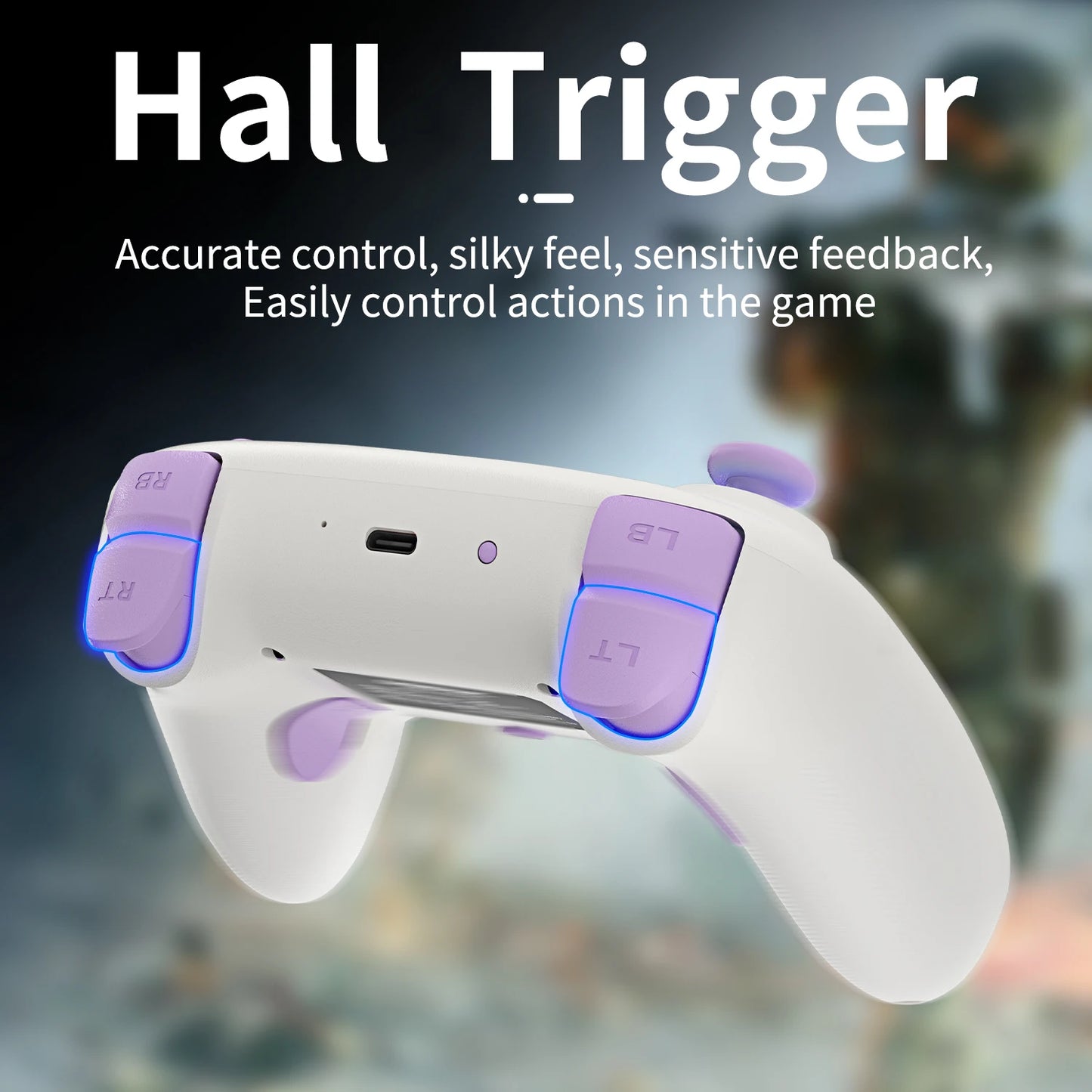 Gamepad ANBERNIC RG P01/RGP01 Bluetooth/Cableado con Joystick Efecto Hall RGB para Switch/PC/Steam/Android/iOS