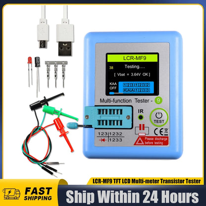 Tester Transistor LCR Multifunción (TC1/T7) - Pantalla TFT, Medidor Diodo, Triodo, Capacitor, Resistencia (MOSFET/NPN/PNP/TRIAC)