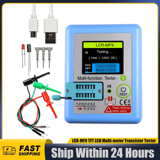 Tester Transistor LCR Multifunción (TC1/T7) - Pantalla TFT, Medidor Diodo, Triodo, Capacitor, Resistencia (MOSFET/NPN/PNP/TRIAC)
