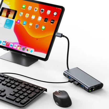 Hub USB-C Docking Station 11-en-1 Tipo-C a HDMI 4K, VGA, RJ45, PD 100W, USB para PC Accesorios Computador