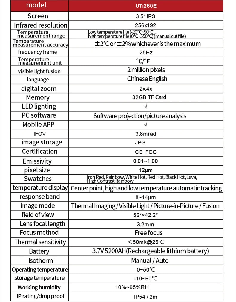 Termógrafo Infrarrojo UNI-T UTi320E / UTi260E Alta Resolución - Cámara Térmica Portátil Detección PCB/Calefacción Suelo