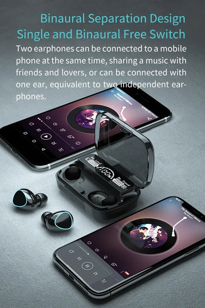Auriculares Inalámbricos M10 TWS Bluetooth 5.0 con Caja Carga 3500mAh (Micrófono, Estéreo 9D, Deportivos, Impermeables)