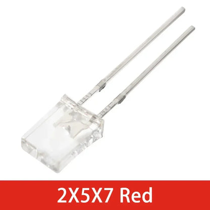 Diodo LED Transparente 2x5x7mm Kit Colores (Rojo/Amarillo/Azul/Verde) (100 Unidades)