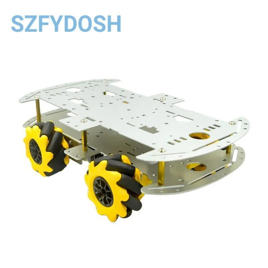 Kit Chasis Auto Robot Omni-Direccional con Ruedas Mecanum y 4 Motores TT para Arduino/Raspberry Pi DIY