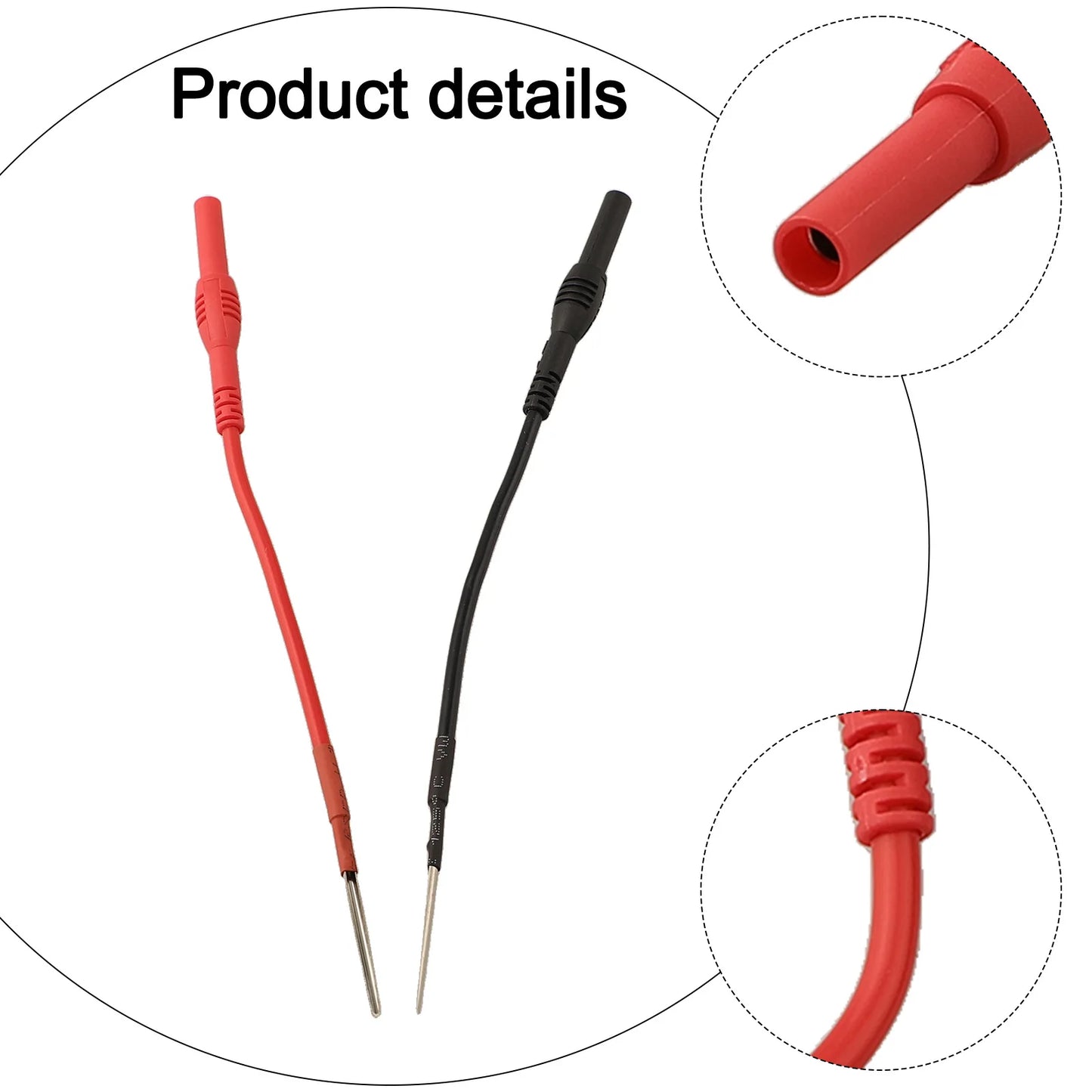 Adaptador Cable Flexible (x2) Banana Hembra 4mm - Sonda Trasera Silicona para Multímetro
