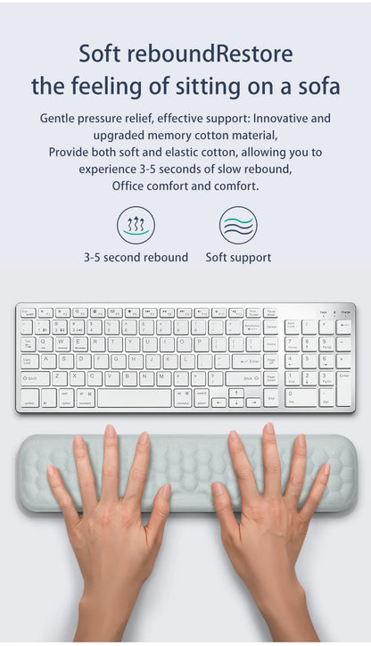 Reposamuñecas Ergonómico Espuma Memoria para Teclado y Mouse Pad (Protección Oficina/Tipeo) Computadora/Notebook
