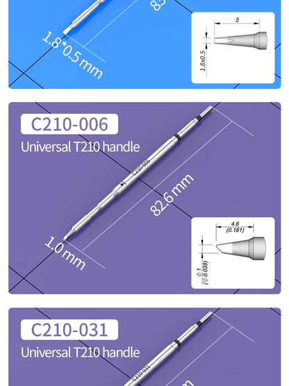 C210 Soldering Tips Compatible with JBC T210 Handle for CD-2SD/2SHE Station Welding Nozzle C210-001 C210-007 C210-008 C210-018