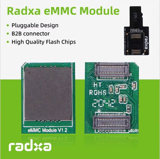 Módulo eMMC Radxa (Hasta 128GB, Conectable, Compatible con SBCs Radxa)