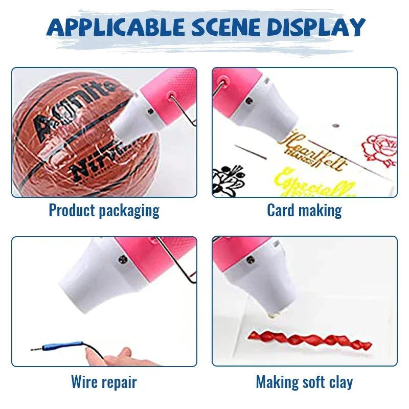 Mini Pistola Aire Caliente Eléctrica para Soldadura/Termoretráctil/Wrap Coche/Manualidades DIY (220V)