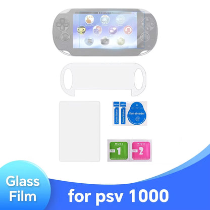 Protector Pantalla para Sony PS Vita PSV 1000 / 2000: Cristal Templado Frontal + Film Trasero Transparente HD Completo