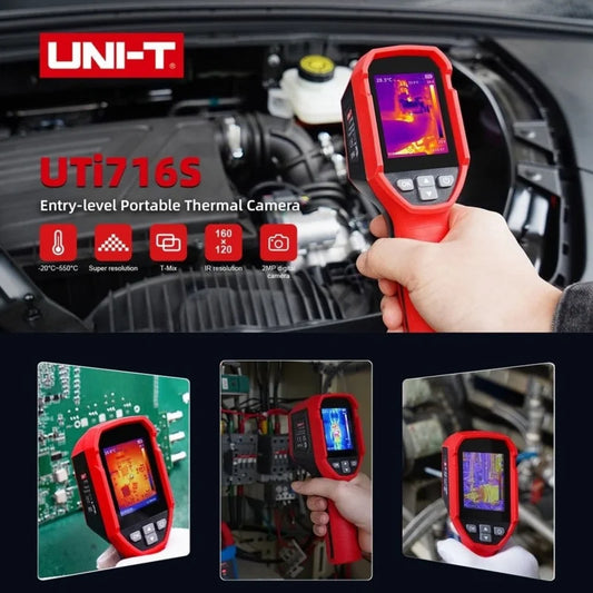 Cámara Térmica UNI-T UTi716S (160x120) Inspección Hogar - Termógrafo Infrarrojo Portátil Fugas Agua/Calor (Multi-Idioma)