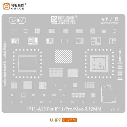 QIANLI MEGA-IDEA Black BGA Reballing Stencil Multifunction Universal Net for iPhone 6-16 Pro Max Planting Tin Steel Mesh tools