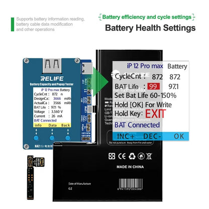 OSS W09 Pro RELIFE XA2 Pro Battery Programmer for iphone 11 12 13mini 14 15Pro Max Battery Health Changed to 100% Pop-up Repair