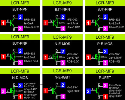 Tester Transistor LCR Multifunción (TC1/T7) - Pantalla TFT, Medidor Diodo, Triodo, Capacitor, Resistencia (MOSFET/NPN/PNP/TRIAC)