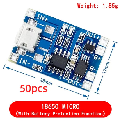 TP4056 5V 1A Type-c USB 18650 Lithium Battery Charging Board Charger Module with Protection Dual Functions