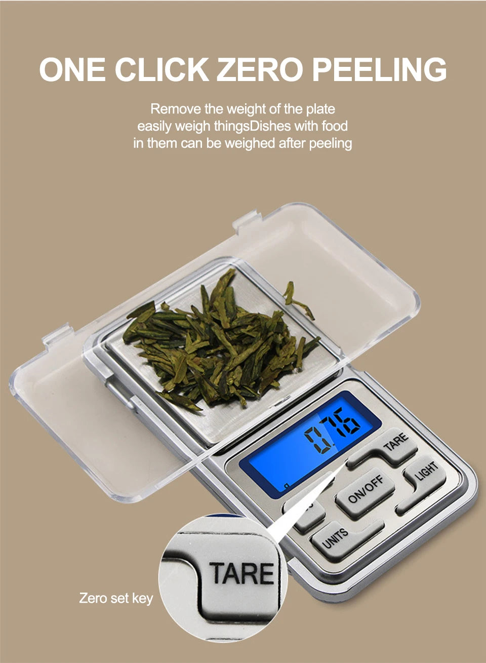 Mini Balanza Electrónica Digital Bolsillo Alta Precisión (0.01g - 500g) para Joyería/Oro/Plata/Cocina (Gramos)