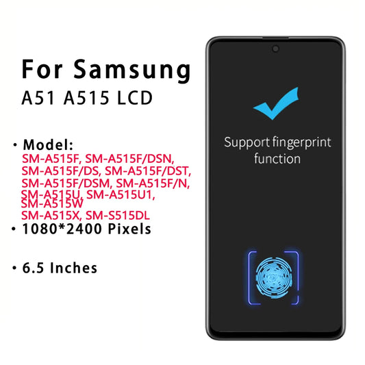 Pantalla OLED para Samsung Galaxy A51 (A515, SM-A515F) con Digitalizador Táctil (Reemplazo Ensamblaje)