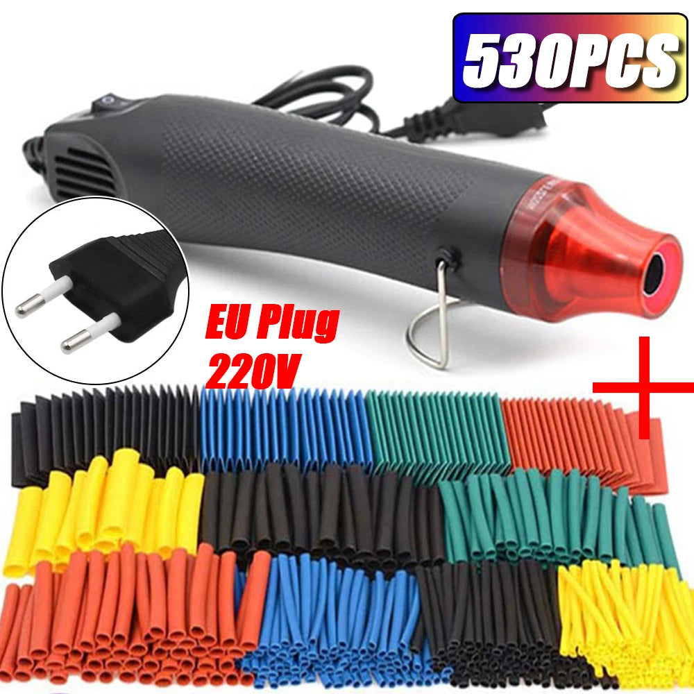 Kit Tubo Termoretráctil 2:1 Envoltura Cable Aislante Protección Conexión (127/530/580 Piezas) (Opción Pistola Aire Caliente)