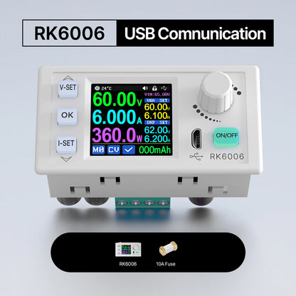 Fuente Alimentación Laboratorio RD-RK6006 / RK6006-BT DC 60V 6A Comunicación Buck Ajustable 4 Dígitos