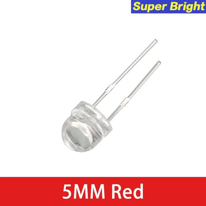 Diodo LED Super Brillante Sombrero Paja F5 (5mm) Azul/Verde/Rojo/Amarillo/Blanco para DIY Electrónico (50 Unidades)