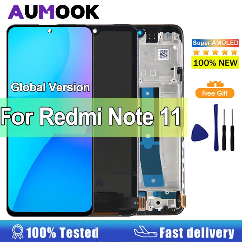 6.43'' Note 11 Screen For Redmi Note 11 LCD Display 2201117TG 2201117TY Touch Screen Digitizer For Redmi Note 11S LCD 2201117SG
