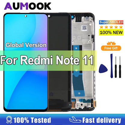 6.43'' Note 11 Screen For Redmi Note 11 LCD Display 2201117TG 2201117TY Touch Screen Digitizer For Redmi Note 11S LCD 2201117SG