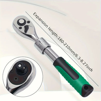 Juego Llaves Vaso Tubo con Ratchet (1/4", 3/8", 1/2") Herramientas Mano para Reparación Auto/Mecánica