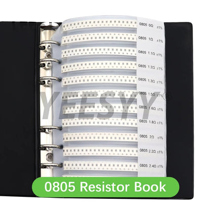 0201 0402 0603 0805 1206 1% 4250PCS 8500PCS 8850PCS SMD Resistor Sample Book Assorted Kit 10K 100K 1K 1R 100R 220R