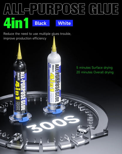 Pegamento Adhesivo Estructural Multiuso MECHANIC G7 (30cc) con 10 Puntas para Marco/Pantalla Teléfono Móvil (Calafateo, Negro/Blanco)