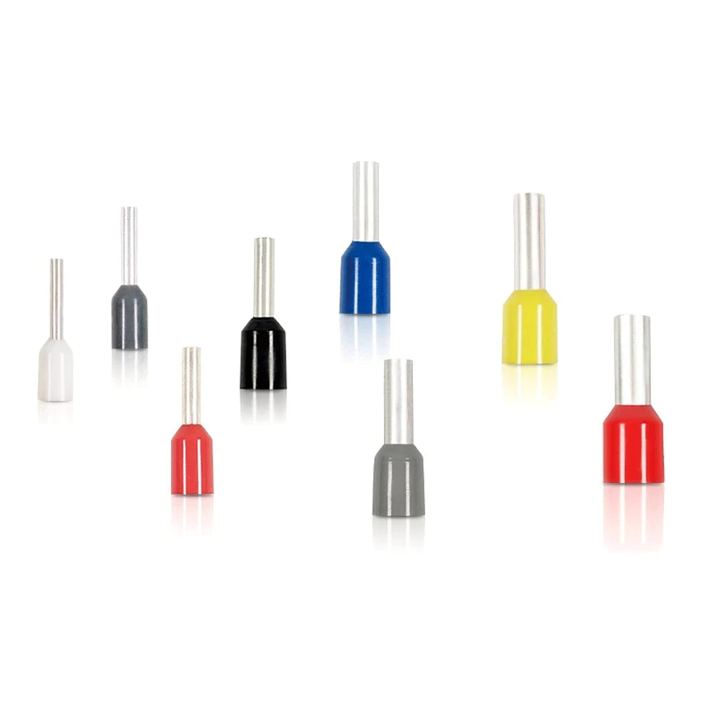 Kit Terminales Conectores Ferrules Cable Aislado AWG 22-7 (Punta Cordón) Surtido (1200 Piezas)
