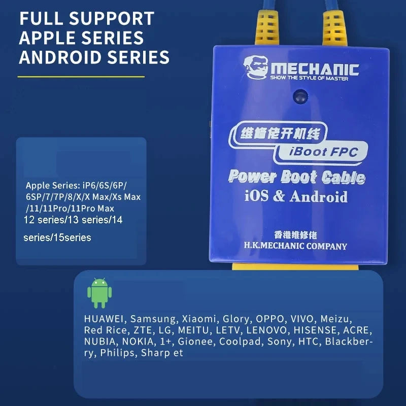MECHANIC IBoot FPC AD MAX+ iBoot AD Pro Power Boot Cable for IPhone 5S-15ProMax Samsung Huawei Xiaomi Power Supply  Test Cable