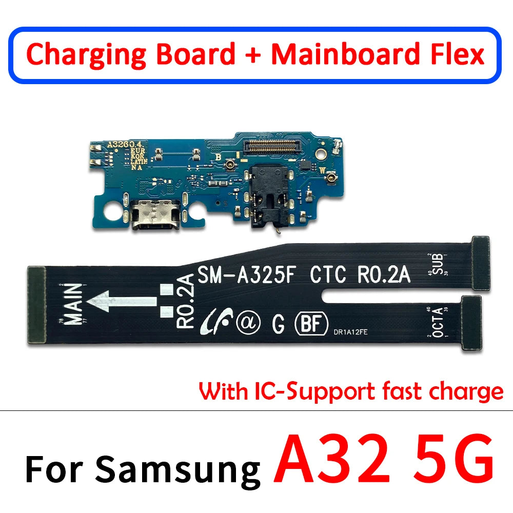 Placa Puerto Carga Rápida USB con Flex para Placa Principal Samsung Galaxy A24/A32 4G/A34/A54 5G