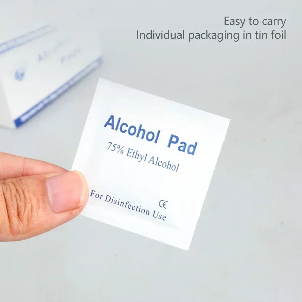 10/100Pcs Car Detailing Disposable Alcohol Disinfection Cotton Pad Wash Care Phone Cleaning Wiper Screen Glasses Cleaning Cotton