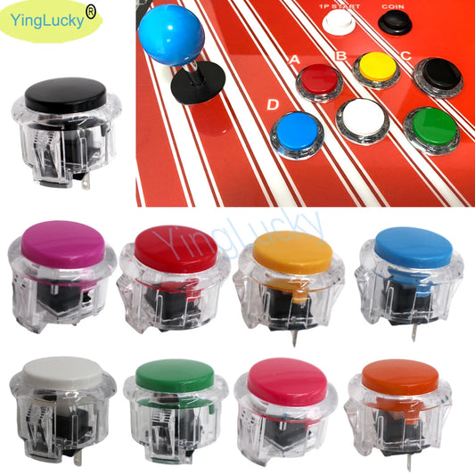 Botón Pulsador Arcade Transparente (30mm/24mm) Reemplazo para Máquina Arcade (1 Unidad)