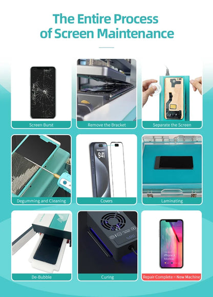 Máquina Laminadora Vacío Nasan NA-SUPA Lite + Removedor Burbujas NA-B2 + Separador NA-SP23 Ultra para Pantalla LCD Plana/Curva Reparación