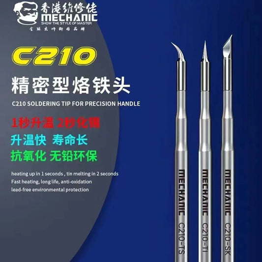 Mechanic C210 Soldering Iron Tips 210 Tips for T210 T210-A T210-NA Sugon T26/T26D Soldering Handle Soldering Station Welding Tip