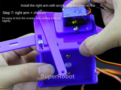 Kit Garra Brazo Robot Manipulador Mecánico Acrílico 4-DOF (Desarmado, para SG90/MG90S) Arduino STEAM