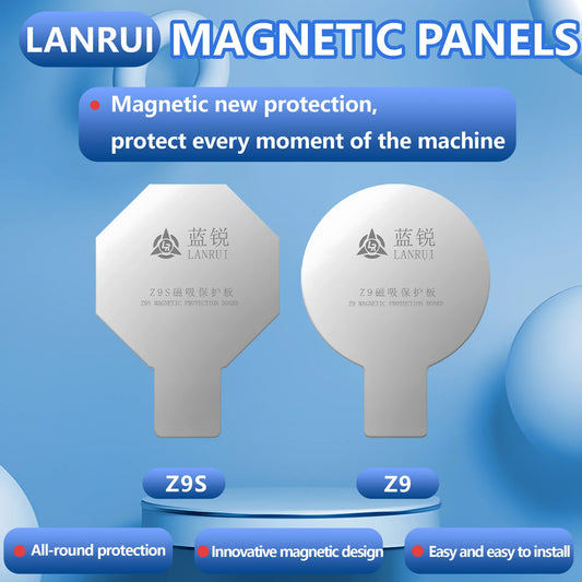 Placa Protectora Magnética Universal Vidrio Trasero Lanrui Z9 para Serie iPhone 11-16 (Protección Imán Carga Inalámbrica)