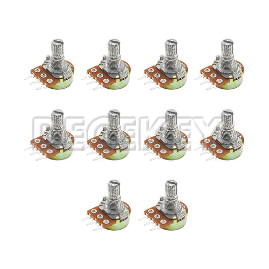 10PCS WH148 15mm 3pin Linear Potentiometer With Nuts And Washers 1K 2K 5K 10K 20K 50K 100K 250K 1M Potentiometers Kit