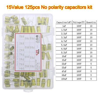 Kit Surtido Capacitores Electrolíticos (1uF-1000uF, 16V-50V)