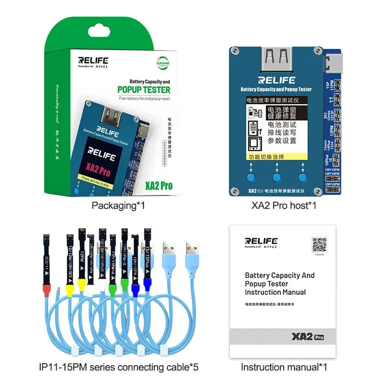 OSS W09 Pro RELIFE XA2 Pro Battery Programmer for iphone 11 12 13mini 14 15Pro Max Battery Health Changed to 100% Pop-up Repair