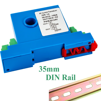 Transmisor/Transductor Corriente AC/DC 0-10A a 150A a 0-10V/0-5V/4-20mA Agujero 8mm/12mm DC24V